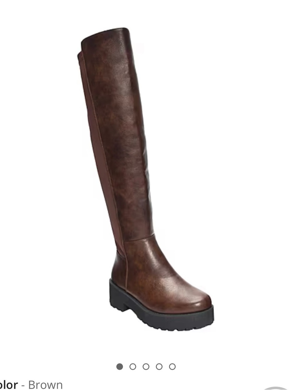 Tall Brown Platform Combat Boots for Women